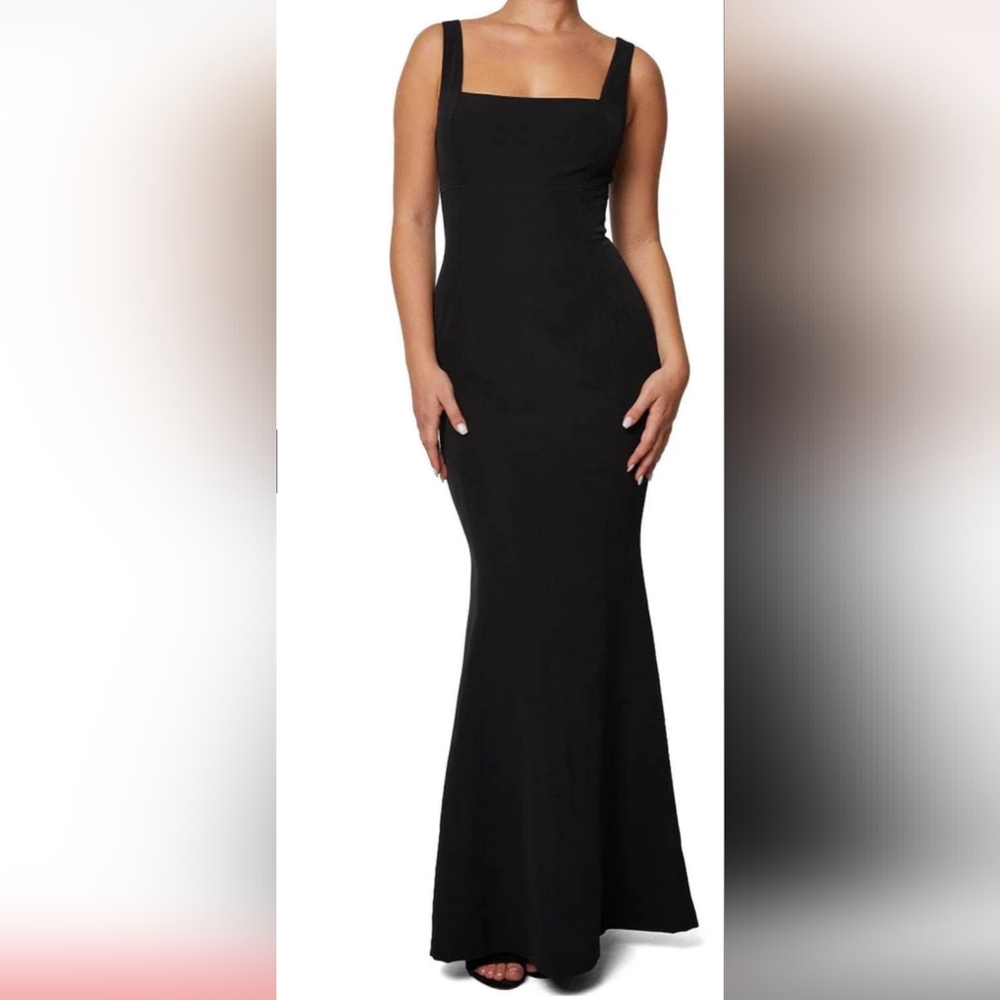 NWT Laundry by Shelli Segal Black Evening Dress Gown